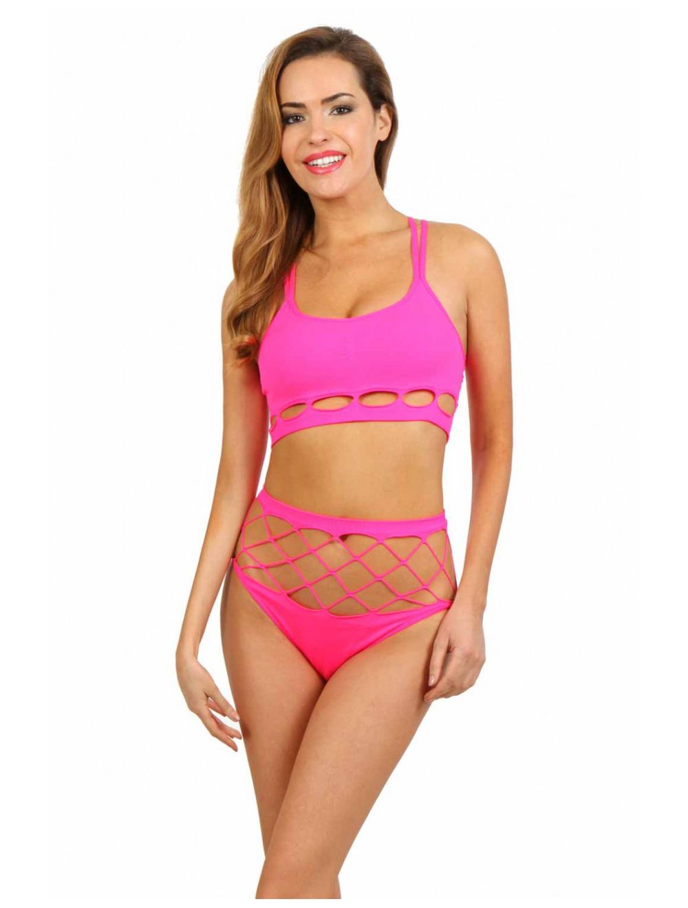 High Waisted Panties and Bralette TopOS Pink