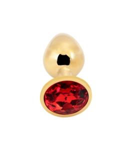 Rosebud Anal Plug small gold - red