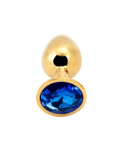 Rosebud Anal Plug small gold - dark blue