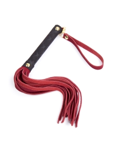 Leather flogger 27cm black/red