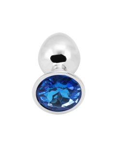 Rosebud Anal Plug small silver - dark blue