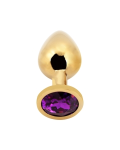 Rosebud Anal Plug medium gold - dark violett