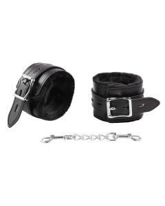 Fur lined ankle restraints black