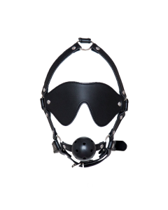 Blindfold with Breath Ball Gag Black