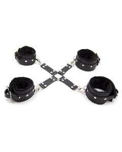 Hogtie Cross with Plush Black