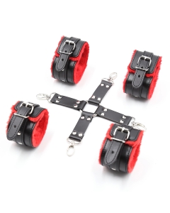 Hogtie Cross with Plush Black/Red