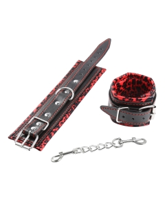 Wrist Restraints Leopard Red/Black