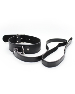 Collar with Leash Black