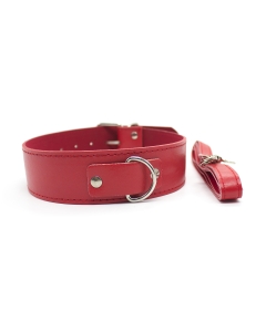 Collar with Leash Red