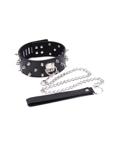 Spike Collar + Leash Black