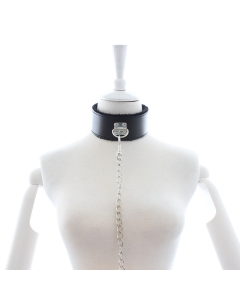 Plush Collar + Leash Black
