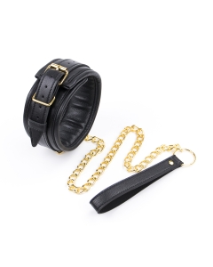 Collar with Leash Black/Gold