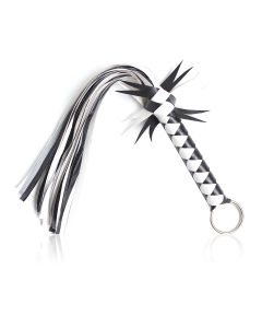 Leather Flogger Black/White