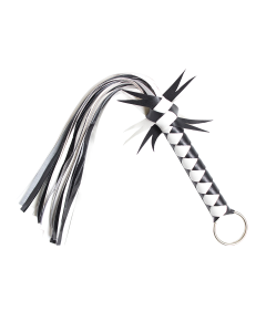 Leather Flogger Black/White