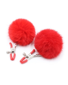 Plush Nipple Clamps Red