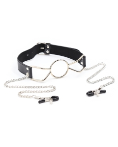 Mouth Ring L/Nipple Clamps Black