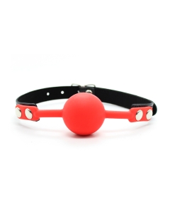 Silicone Ball Gag Black/Red