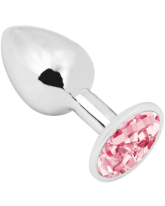 Rosebud Anal Plug small silver - pink