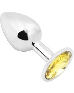 Rosebud Anal Plug medium silver - yellow
