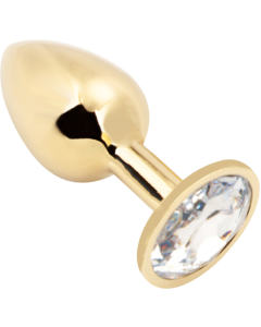 Rosebud Anal Plug Gold - Clear