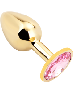 Rosebud Anal Plug small gold - pink