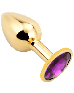 Rosebud Anal Plug medium gold - dark violett