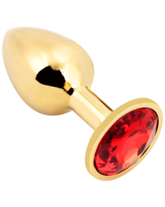 Rosebud Anal Plug small gold - red
