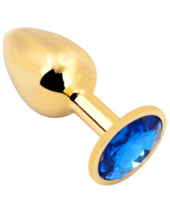 Rosebud Anal Plug small gold - dark blue