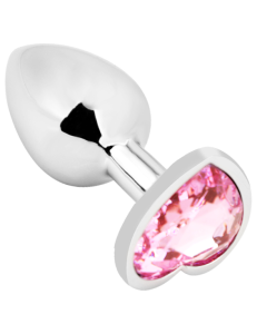 Heart shape Anal Plug silver - pink