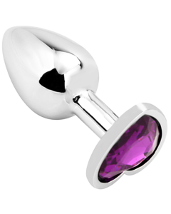 Heart shape Anal Plug Silver - Dark Purple