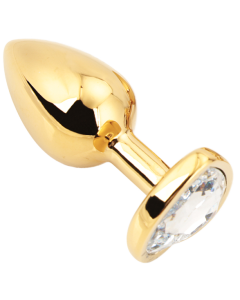 Heart shape Anal Plug gold - clear