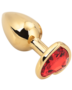Heart shape Anal Plug gold - red