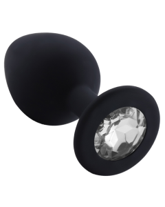 Rosebud Silicone Anal Plug small Black - Clear