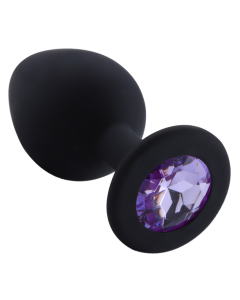 Rosebud Silicone Anal Plug small Black - Light Violett