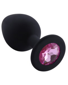 Rosebud Silicone Anal Plug Black - Pink