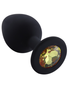 Rosebud Silicone Anal Plug Black - Yellow