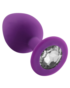 Rosebud Silicone Anal Plug Purple - Clear