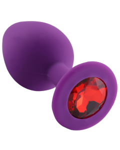 Rosebud Silicone Anal Plug large Purple - Red