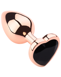 Heart shape Anal Plug Medium Rose Gold - Black