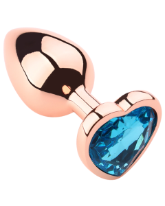 Heart shape Anal Plug Rose Gold - Blue