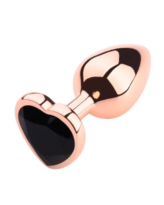 Heart shape Anal Plug Large Rose Gold - Black