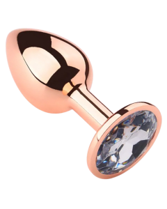 Rosebud Anal Plug Medium Rose Gold - Clear
