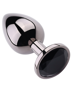 Rosebud Anal Plug Black Metallic - Black