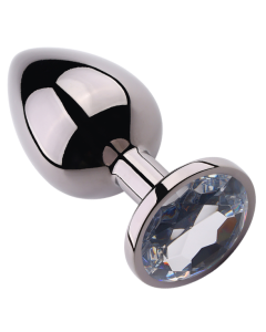 Rosebud Anal Plug Black Metallic - Clear
