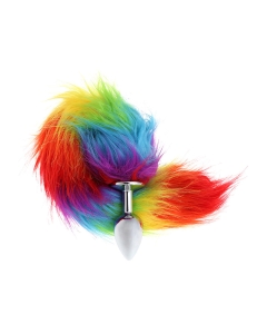 Foxtail Rainbow 45cm with Buttplug 28mm Silver