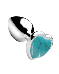 Gem Stone Turquoise Metal Butt Plug