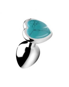 Gem Stone Turquoise Metal Butt Plug Large