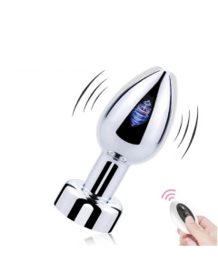 Vibrating Rechargeable Anal Plug Silver