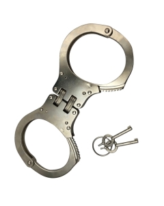 Heavy Steel Police Handcuffs Silver
