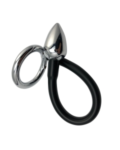 Cockring with Buttplug 45mm Silver
